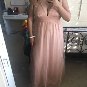 Sparkly light nude prom dress